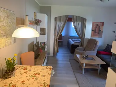 Ein Sitzbereich in der Unterkunft Fewo Ehrlich Sächs. Schweiz