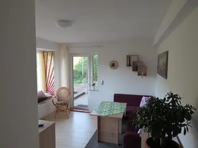 Ein Sitzbereich in der Unterkunft Ferienwohnung Morgensonne