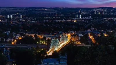 Ein allgemeiner Blick auf Dresden oder ein Stadtblick von der Ferienwohnung aus