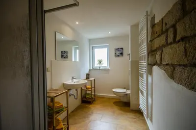 Ein Badezimmer in der Unterkunft Ferienwohnung an der Habe