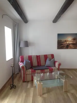 Ein Sitzbereich in der Unterkunft Ferienwohnung Zweinig 01