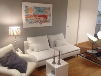 Ein Sitzbereich in der Unterkunft Ferienwohnung am Zwinger
