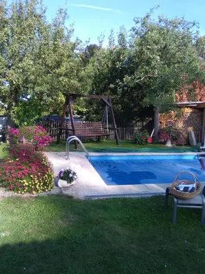 Der Swimmingpool an oder in der Nähe von Pension Edelweiß