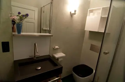 Ein Badezimmer in der Unterkunft Sachsenperle