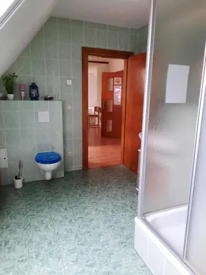 Ein Badezimmer in der Unterkunft Monteur- und Ferienwohnung in Hainichen - Obergeschoss oder Dachgeschoss - Familie Weber