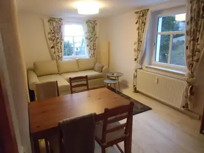 Ein Sitzbereich in der Unterkunft Ferienwohnung Simone