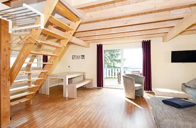 Ein Sitzbereich in der Unterkunft Bergoase Panorama-Apartments