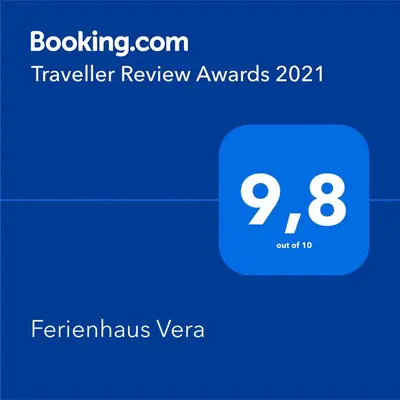 Ein Zertifikat, Auszeichnung, Logo oder anderes Dokument, das in der Unterkunft Ferienhaus Vera ausgestellt ist