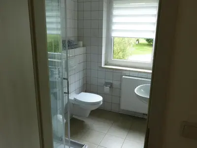 Ein Badezimmer in der Unterkunft Apartment view of fortress in Pirna