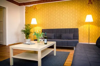 Ein Sitzbereich in der Unterkunft Aparthotel Mitte