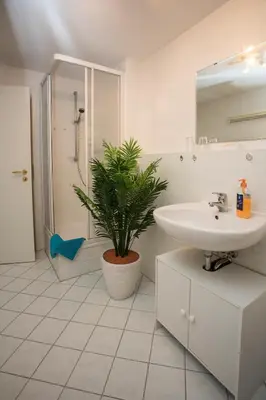 Ein Badezimmer in der Unterkunft Ferienwohnung Moritzburg