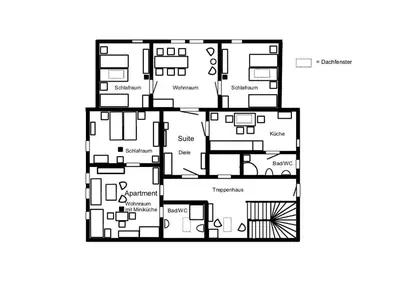 Grundriss der Unterkunft Apartment der Villa Elsa