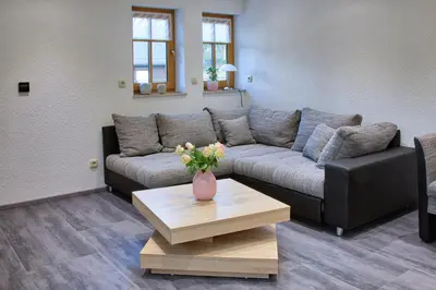 Ein Sitzbereich in der Unterkunft Ferienhaus Fam. Herklotz