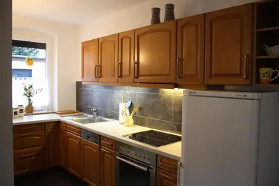 Küche/Küchenzeile in der Unterkunft Ferienwohnung Scharnhorst