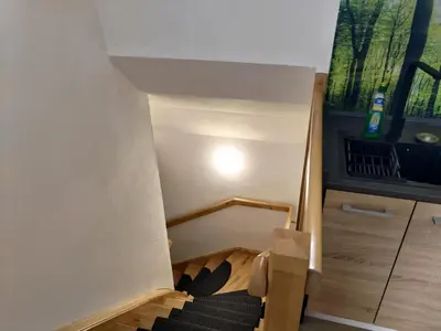 Ein Sitzbereich in der Unterkunft Ferienwohnung am See