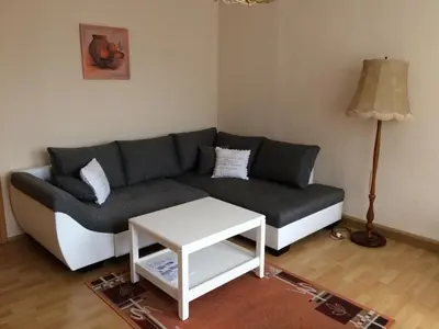 Ein Sitzbereich in der Unterkunft Ferienwohnung Buschbeck