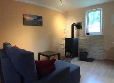 Ein Sitzbereich in der Unterkunft Ferienwohnung Magdalena