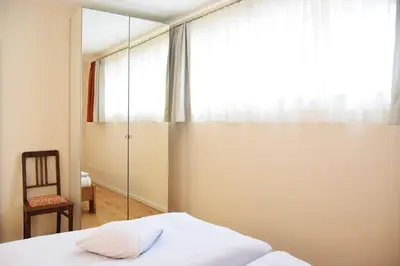 Ein Bett oder Betten in einem Zimmer der Unterkunft Ferienwohnung Elbe
