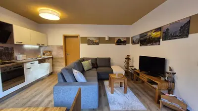 Küche/Küchenzeile in der Unterkunft Ferienwohnung Am Rauenstein