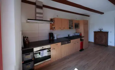 Küche/Küchenzeile in der Unterkunft Ferienwohnung Porschendorf