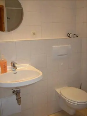 Ein Badezimmer in der Unterkunft Ferienhaus am Malerweg