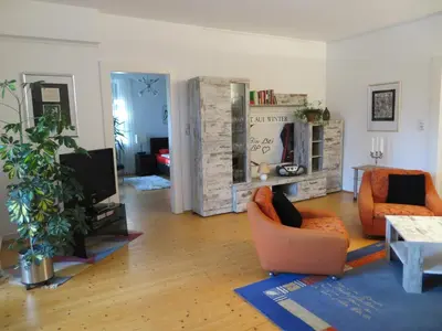 Ein Sitzbereich in der Unterkunft Ferienwohnung unterm Wasserturm