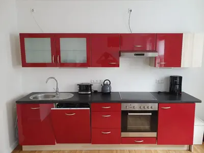 Küche/Küchenzeile in der Unterkunft Ferienwohnung Muldental