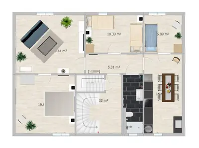 Grundriss der Unterkunft Moderne 3BR Netflix,Kaffee,Wifi,Parken