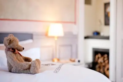 Ein Bett oder Betten in einem Zimmer der Unterkunft Rebenhaus Meißen