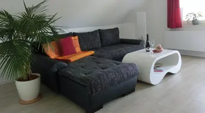 Ein Sitzbereich in der Unterkunft Ferienwohnung Lehnert