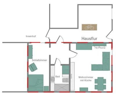 Grundriss der Unterkunft Pirna-Apartment