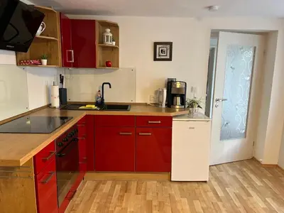 Küche/Küchenzeile in der Unterkunft Ferienwohnung Heyne