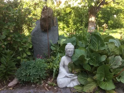 Ein Garten an der Unterkunft Ferienwohnung Sonne-Stadtrand Dresden