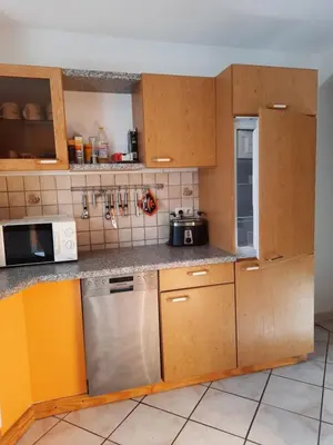 Küche/Küchenzeile in der Unterkunft Gästewohnung am Thümmlitzwald