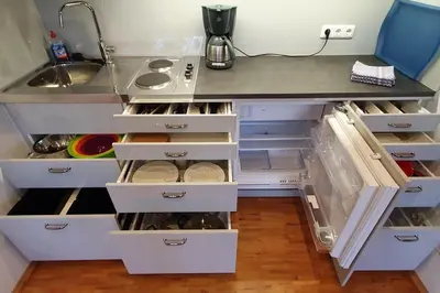 Küche/Küchenzeile in der Unterkunft Campus Apartment Alexander