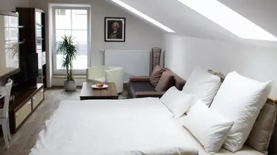 Ein Sitzbereich in der Unterkunft Ringelnatz & Lichtwer - Ferienwohnung Wurzen