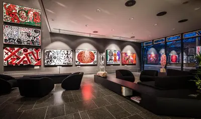 Ein Sitzbereich in der Unterkunft Penck Hotel Dresden