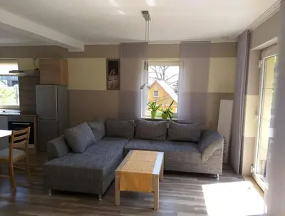 Ein Sitzbereich in der Unterkunft Ferienappartment Henke