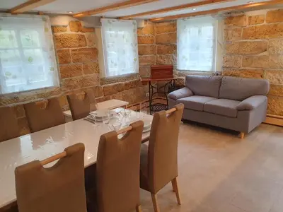 Ein Sitzbereich in der Unterkunft Ferienhaus Bildhauer Thiele