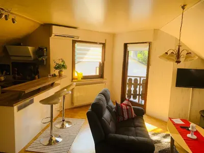 TV/Unterhaltungsangebot in der Unterkunft Ferienwohnung Braeuer