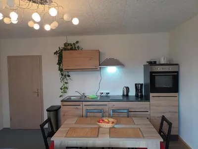 Küche/Küchenzeile in der Unterkunft Ferienwohnung Beim Rößl