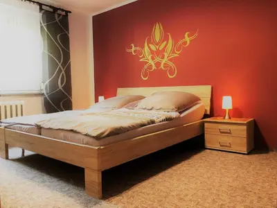 Ein Bett oder Betten in einem Zimmer der Unterkunft Ferienhaus am Wiesenweg