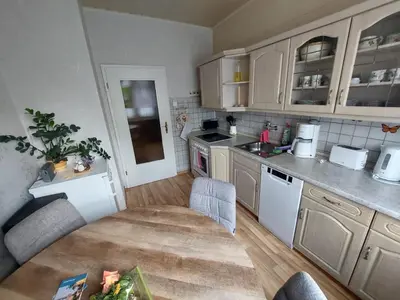 Küche/Küchenzeile in der Unterkunft Ferienwohnung Lehmann