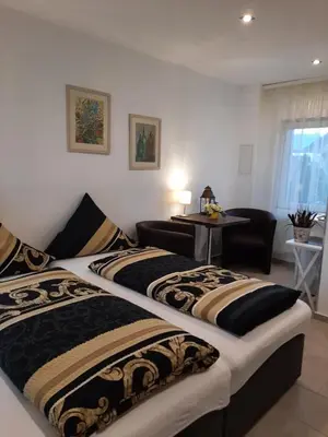 Ein Bett oder Betten in einem Zimmer der Unterkunft Landlust!