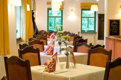 Ein Sitzbereich in der Unterkunft Gutshof Hauber