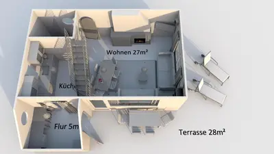 Grundriss der Unterkunft Ferienhaus Drebach