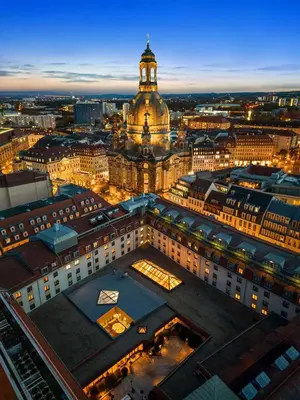 Ein allgemeiner Blick auf Dresden oder ein Stadtblick von des Hotels aus