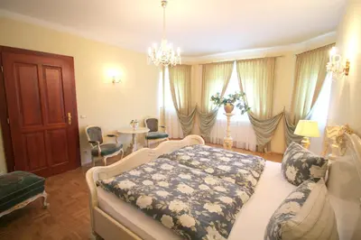 Ein Bett oder Betten in einem Zimmer der Unterkunft Hotel-Appartement-Villa Ulenburg