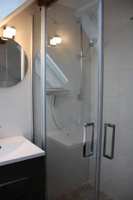 Ein Badezimmer in der Unterkunft Ferienwohnung Pirna - [#a44102]
