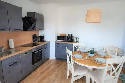 Küche/Küchenzeile in der Unterkunft PB Ferienwohnungen - FeWo 5 - Stilvoll eingerichtetes Studio im Herzen Senftenbergs